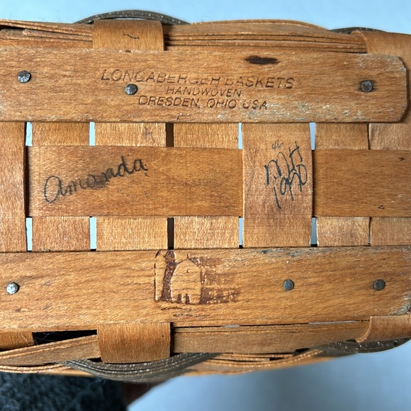 VTG Longaberger Small Market Basket with Green Weave - Picture 6 of 12